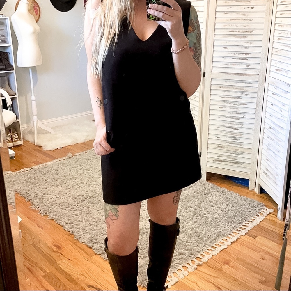 MIXXO | Black Sleeveless Button Jumper Dress - Picture 4 of 10